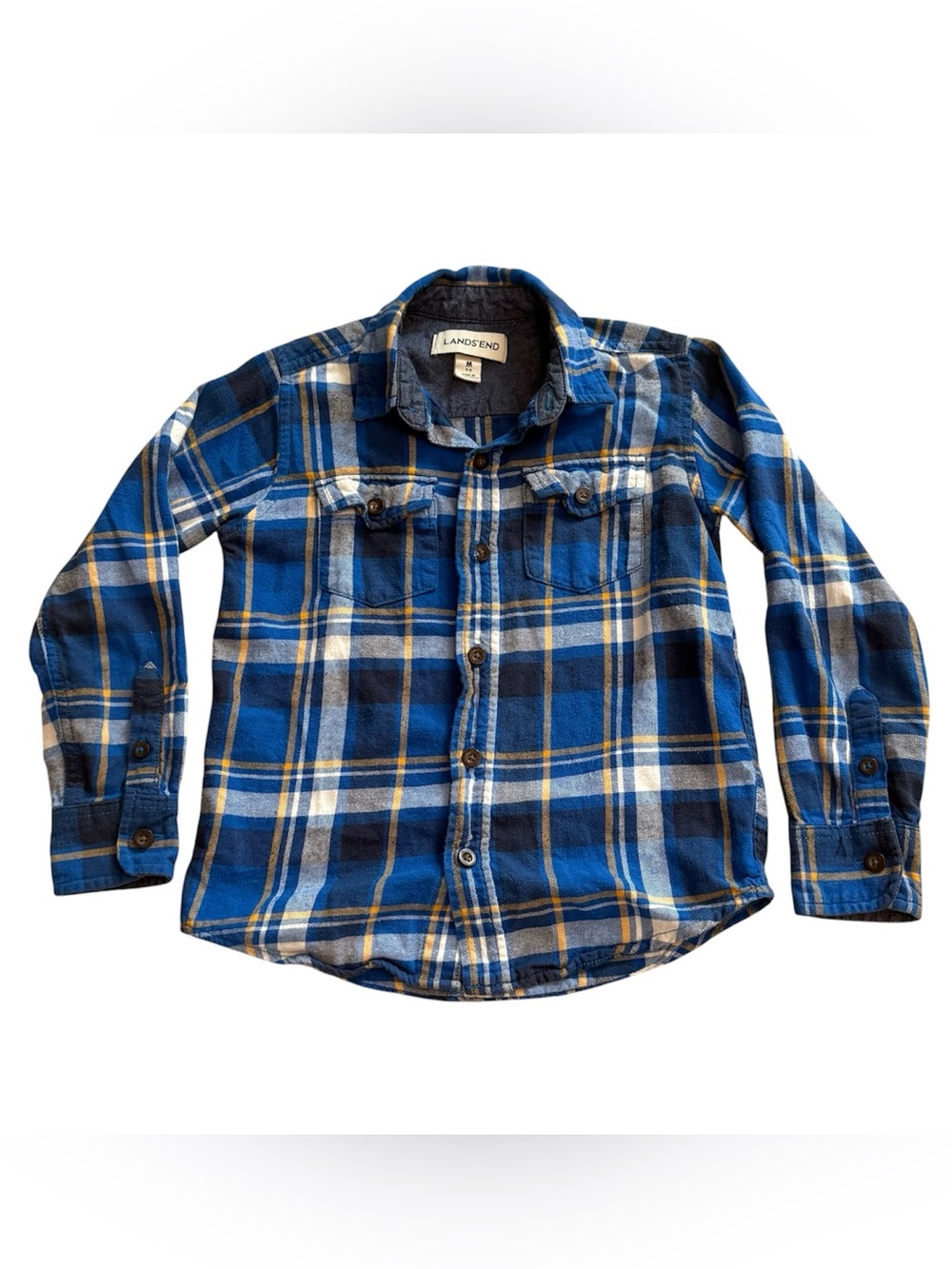 Lands' End Boys Flannel Shirt Medium 5-6 Plaid